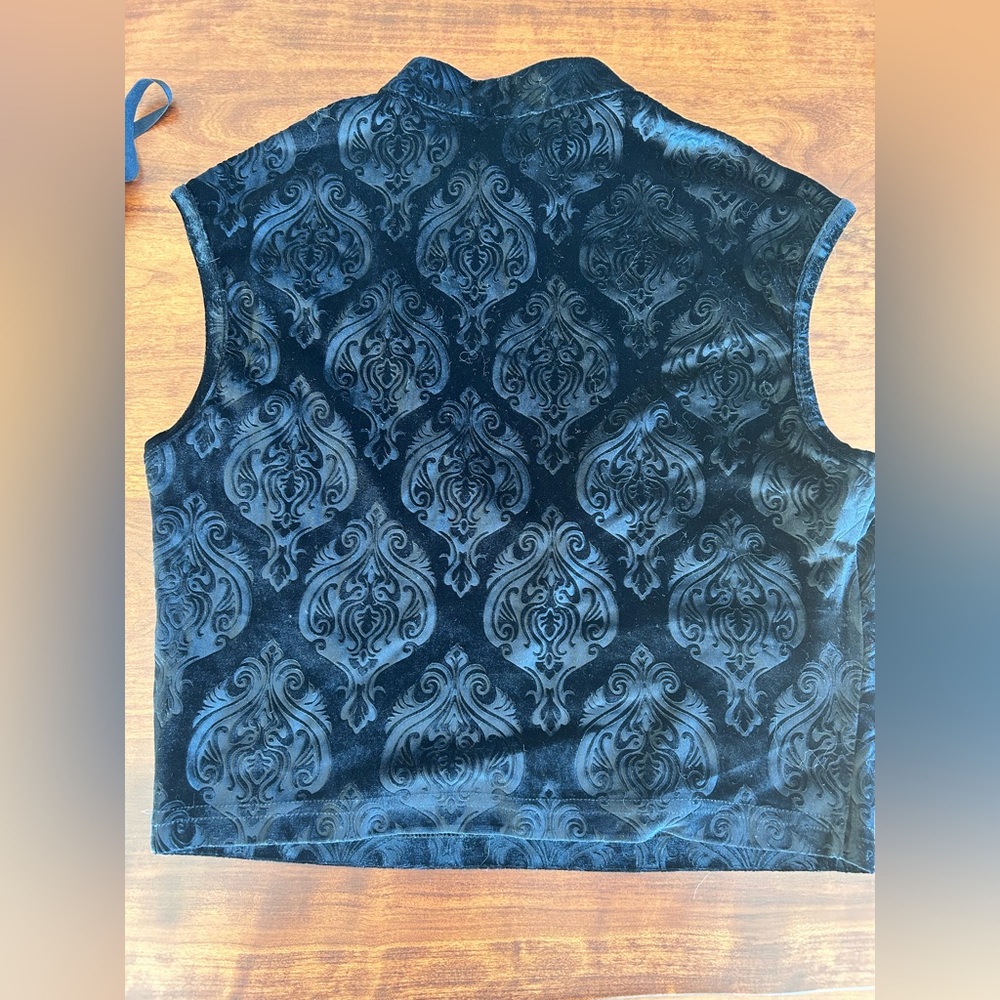 Widow X Dolls Kill Velvet Demask Jacquard Top - Picture 2 of 4
